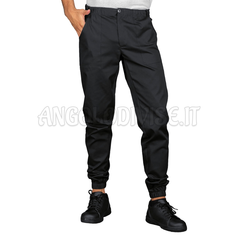 ISACCO PANTALONE UOMO RICHMOND SUPER STRETCH NERO 97% COTTON  3% SPANDEX