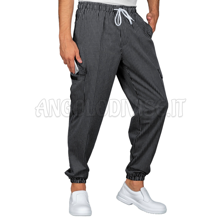 ISACCO PANTAWORK VIENNA NERO 65% POLYESTER  35% COTTON
