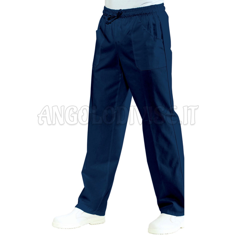 ISACCO PANTALONE C/ELASTICO BLU 100 % COTTON