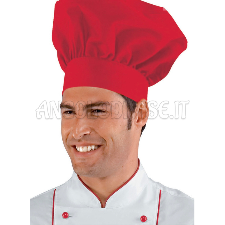 ISACCO CAPPELLO CUOCO ROSSO 65% POLYESTER  35% COTTON