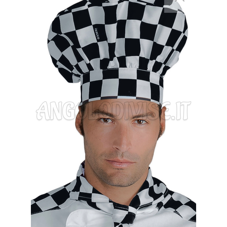 ISACCO CAPPELLO CUOCO SCACCO 100 % COTTON
