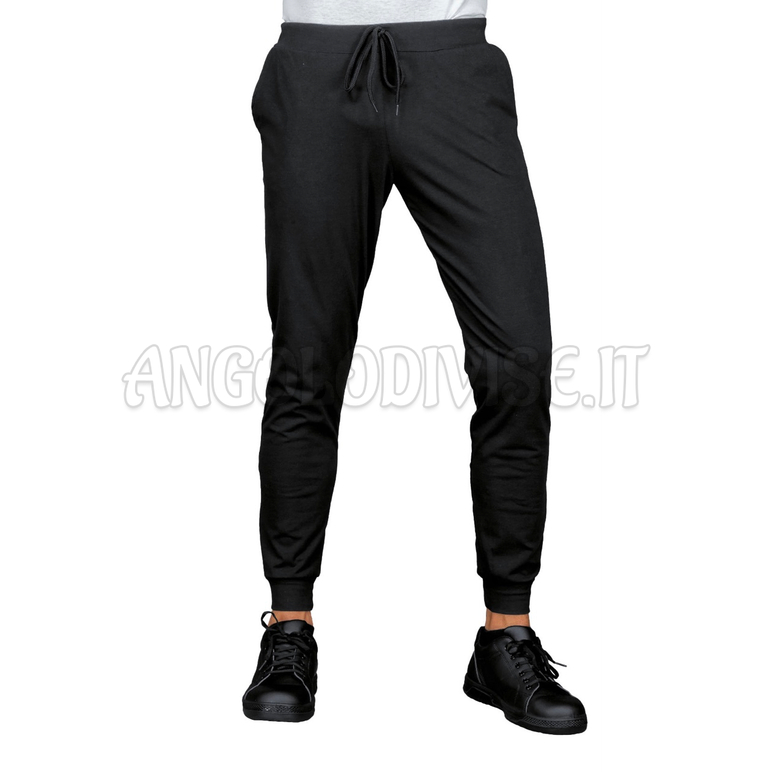 ISACCO PANTA OLIMPIA UNISEX JERSEY NERO 97% COTTON  3% SPANDEX