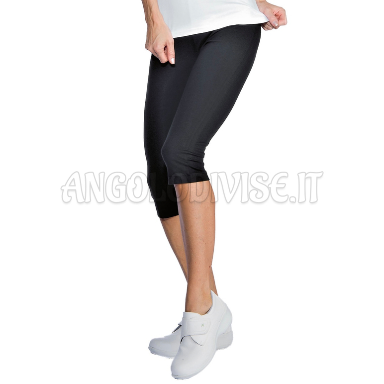 ISACCO SHORT LEGGINGS NERO 97% COTTON  3% SPANDEX