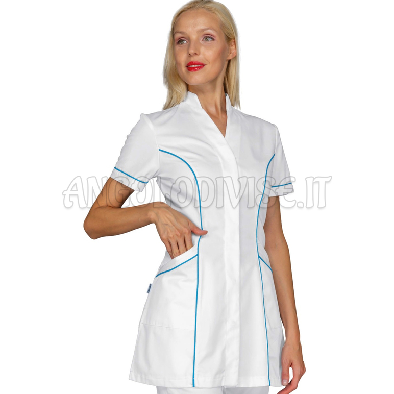 ISACCO CASACCA RIO BIANCO+TURCHESE 65% POLYESTER  35% COTTON