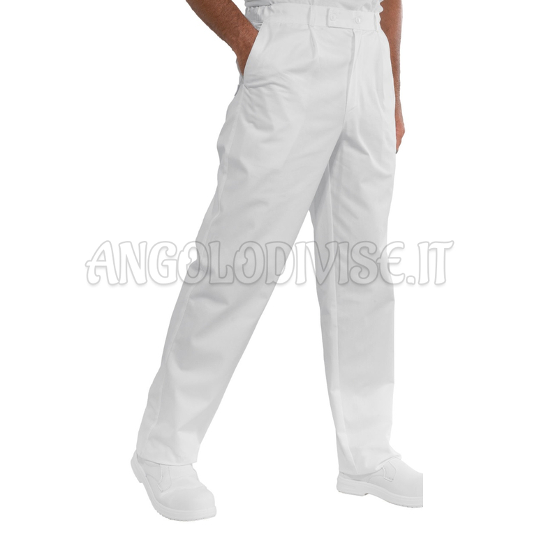 ISACCO PANTALONE LAVORO BIANCO 100 % COTTON