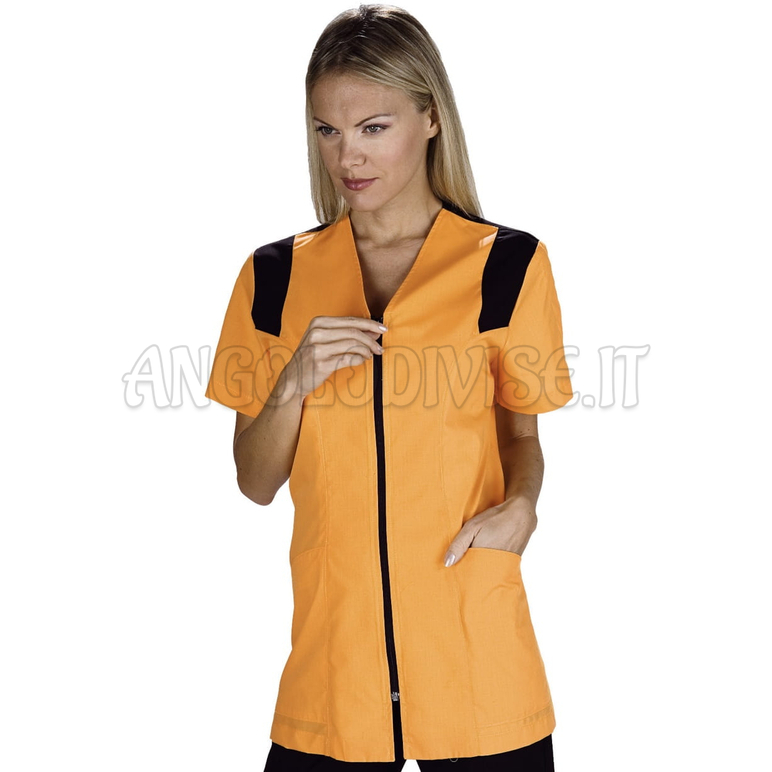 ISACCO CASACCA SANTORINI ALBICOCCA+NERO 65% POLYESTER  35% COTTON