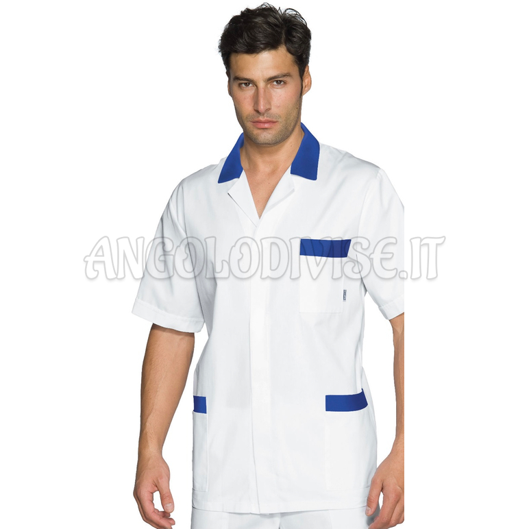 ISACCO CASACCA PETER M/M BIANCO+BLU CINA 100 % COTTON