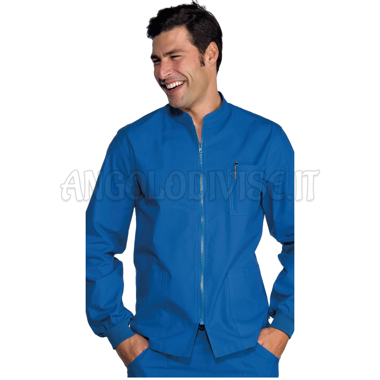 ISACCO CASACCA SAMARCANDA POLSI IN MAGLIA AZZURRO 100 % COTTON