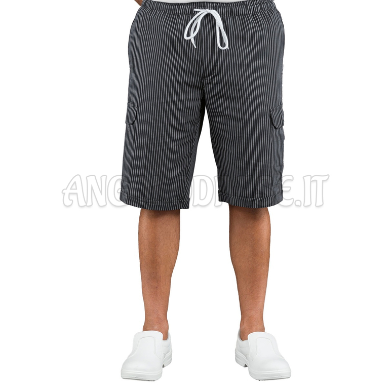 ISACCO PANTACARGO SHORT VIENNA NERO 100 % COTTON