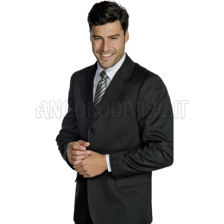 ISACCO GIACCA UOMO 3 BOTTONI NERO STRETCH LANA FODERATA 54% POLYESTER 44% WOOL (LANA) 2% SPANDEX