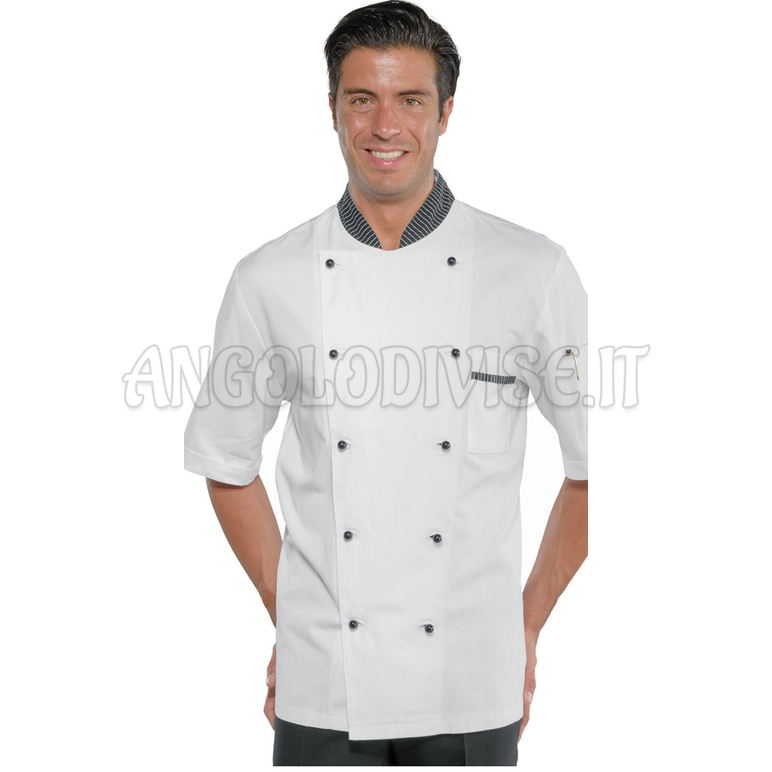 ISACCO GIACCA CUOCO MEZZA MANICA VIENNA NERO 100 % COTTON