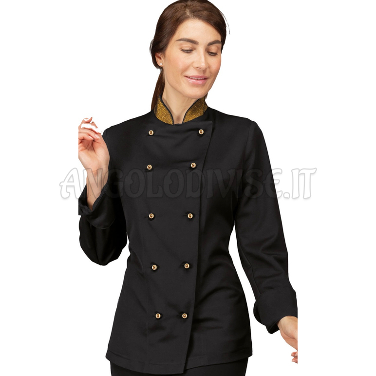 ISACCO GIACCA LADY BOHEME NERO + LUREX GOLD 100% POLYESTER BOHÉME