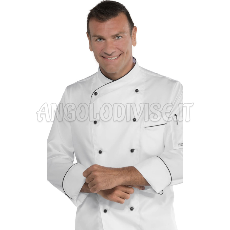 ISACCO GIACCA PANAMA SLIM SATIN BIANCO + NERO 100% COTTON  SATIN  NO STIRO