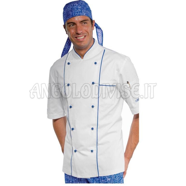 ISACCO GIACCA CUOCO BLUECHEF MEZZA MANICA 100 % COTTON