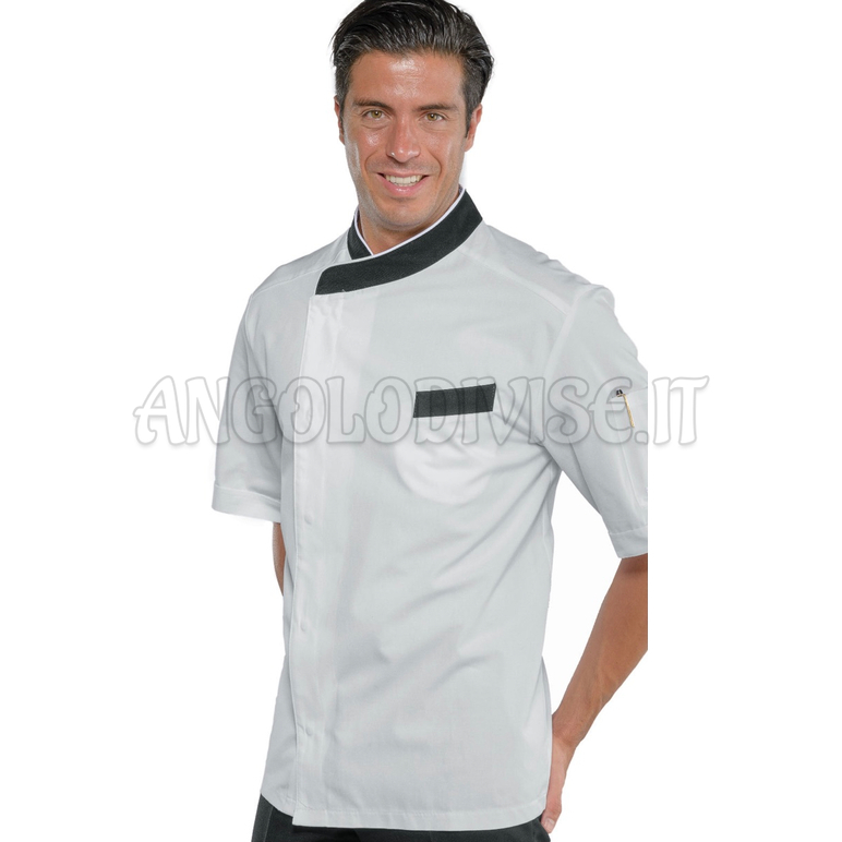 ISACCO GIACCA DURANGO MEZZA MANICA BIANCO+NERO 100 % COTTON