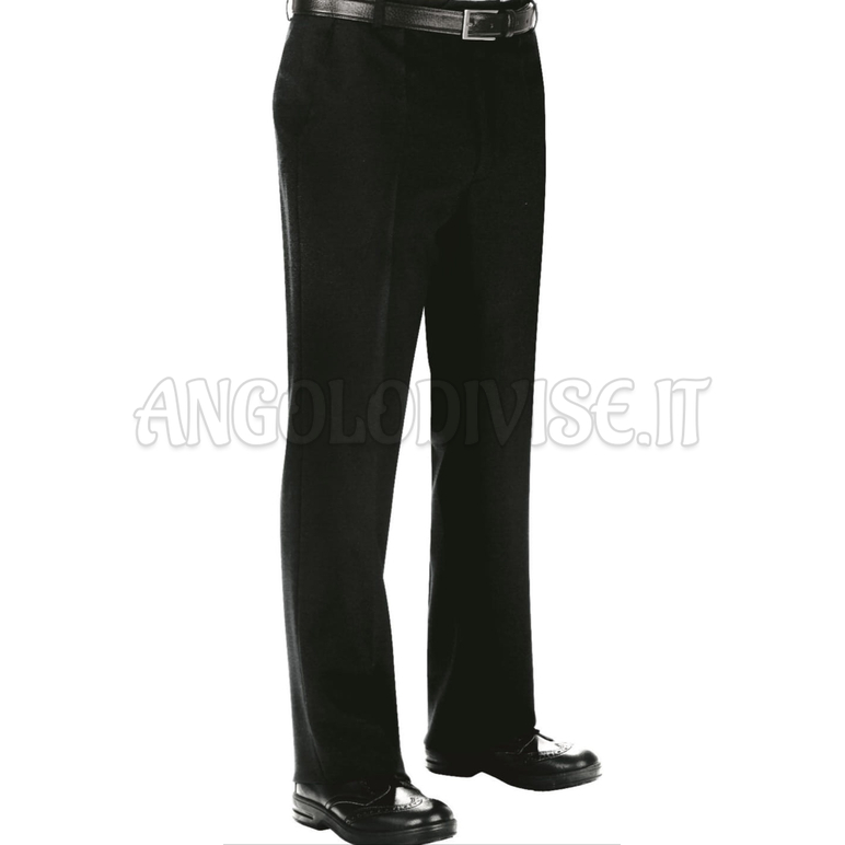 ISACCO PANTALONE UOMO S/PINCES FODER. FRESCO LANA NERO 100% WOOL (LANA)