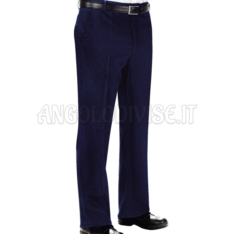ISACCO PANTALONE UOMO S/PINCES FODER. FRESCO LANA BLU 100% WOOL (LANA)