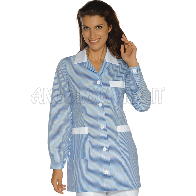ISACCO CASACCA MARBELLA R.AZZURRO+BIANCO 65% POLYESTER  35% COTTON