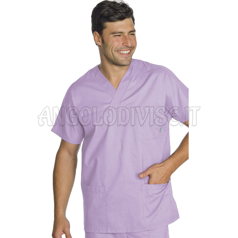 ISACCO CASACCA COLLO A V LILLA UNISEX 65% POLYESTER  35% COTTON