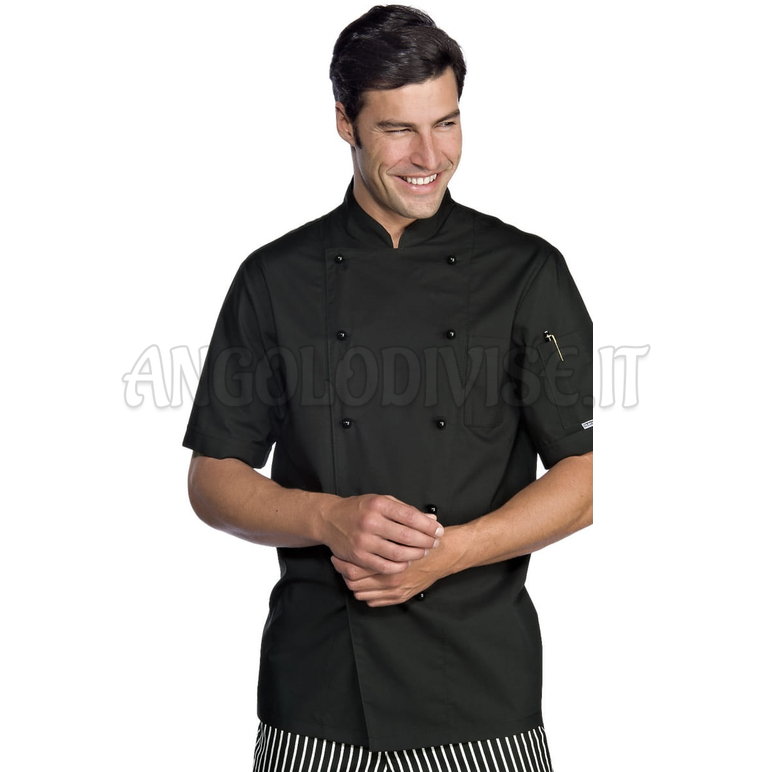 ISACCO GIACCA CUOCO EXTRA LIGHT M/M NERO 65% POLYESTER  35% COTTON