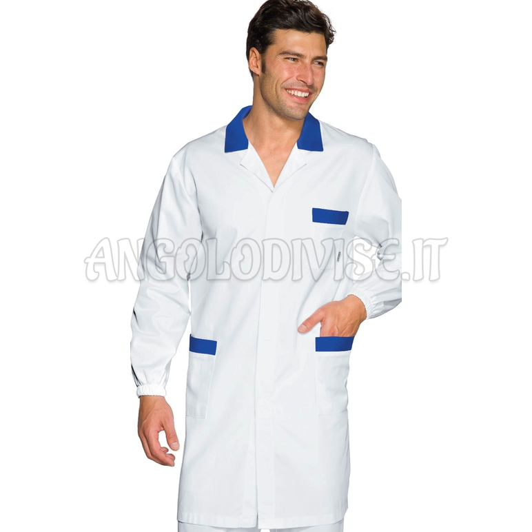 ISACCO CAMICE TORONTO M/M BIANCO+BLU CINA 100 % COTTON