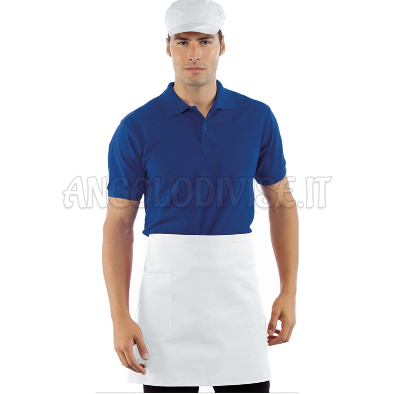 ISACCO GREMBIULE VITA CM 70X46 C/TASCA BIANCO 100 % COTTON