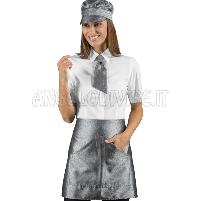 ISACCO GREMBIULE ORLEANS LUREX SILVER 100 % POLYESTER