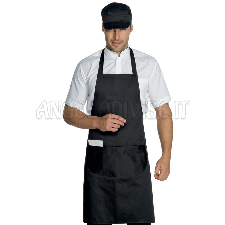 ISACCO GREMBIULE PETTORINA 70X90 NERO 65% POLYESTER  35% COTTON