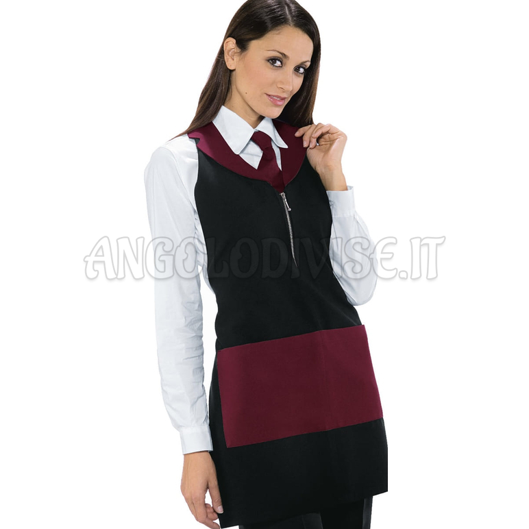 ISACCO MADEIRA CON ZIP NERO/BORDEAUX 100 % POLYESTER