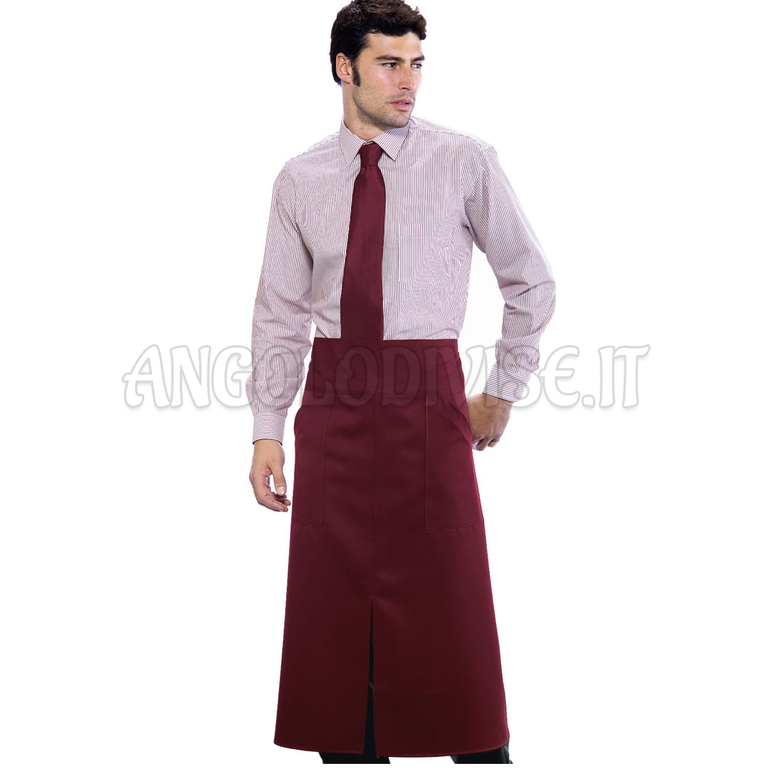 ISACCO GREMBIULE VERSAILLES CON SPACCO BORDEAUX 100 % POLYESTER