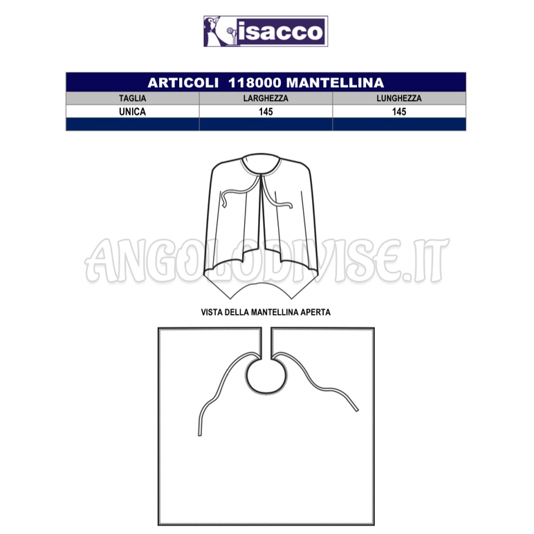 ISACCO MANTELLINA NERO 100 % POLYESTER