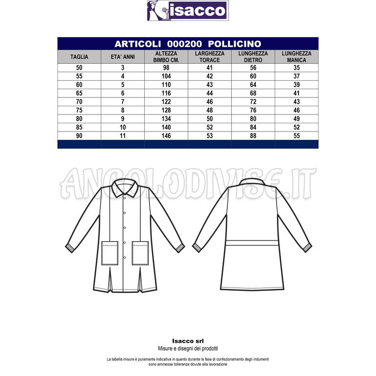 ISACCO GREMBIULINO POLLICINO RIGATINO AZZURRO 100% COTTON PIQUET