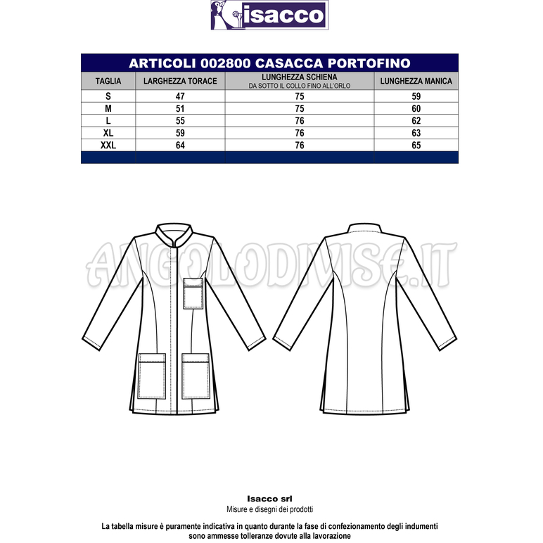 ISACCO CASACCA PORTOFINO LILLA 65% POLYESTER  35% COTTON