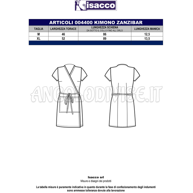 ISACCO KIMONO ZANZIBAR NERO 65% POLYESTER  35% COTTON