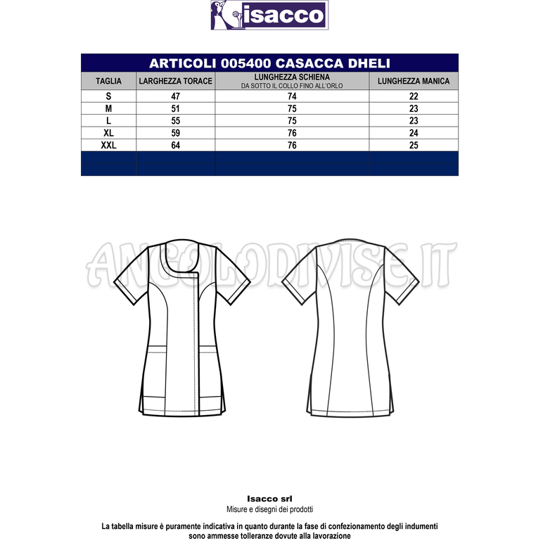ISACCO CASACCA DELHI BIANCO+NERO 65% POLYESTER  35% COTTON