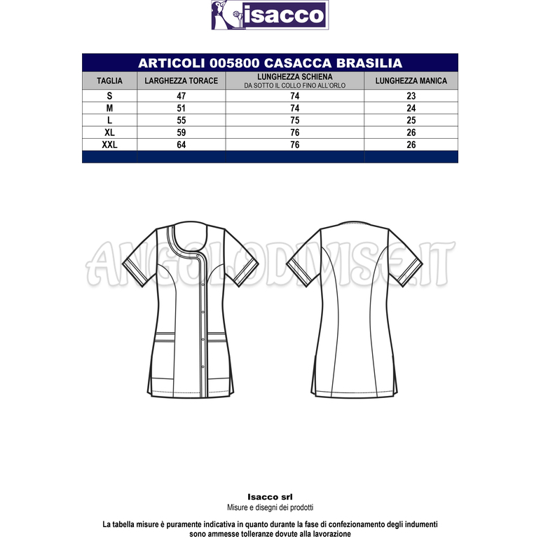 ISACCO CASACCA BRASILIA NERO+ROSSO 65% POLYESTER  35% COTTON