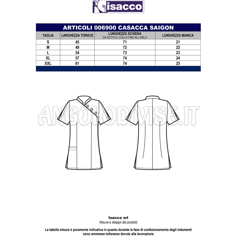 ISACCO CASACCA SAIGON BIANCO 100 % COTTON