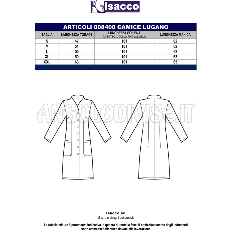 ISACCO CASACCA CALGARY BIANCO 100 % COTTON