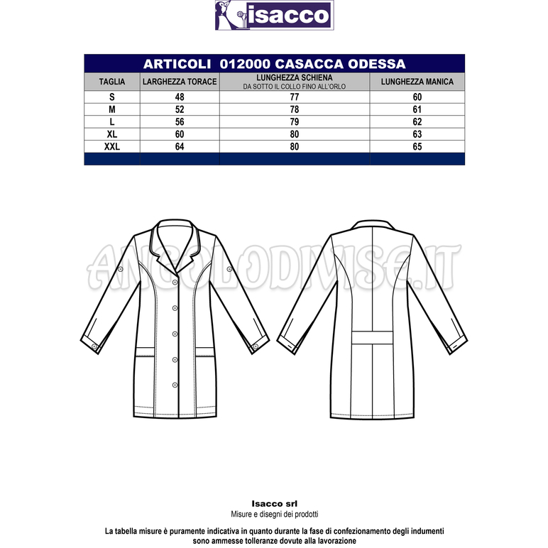 ISACCO CASACCA ODESSA M/M VERMIGLIO 65% POLYESTER  35% COTTON