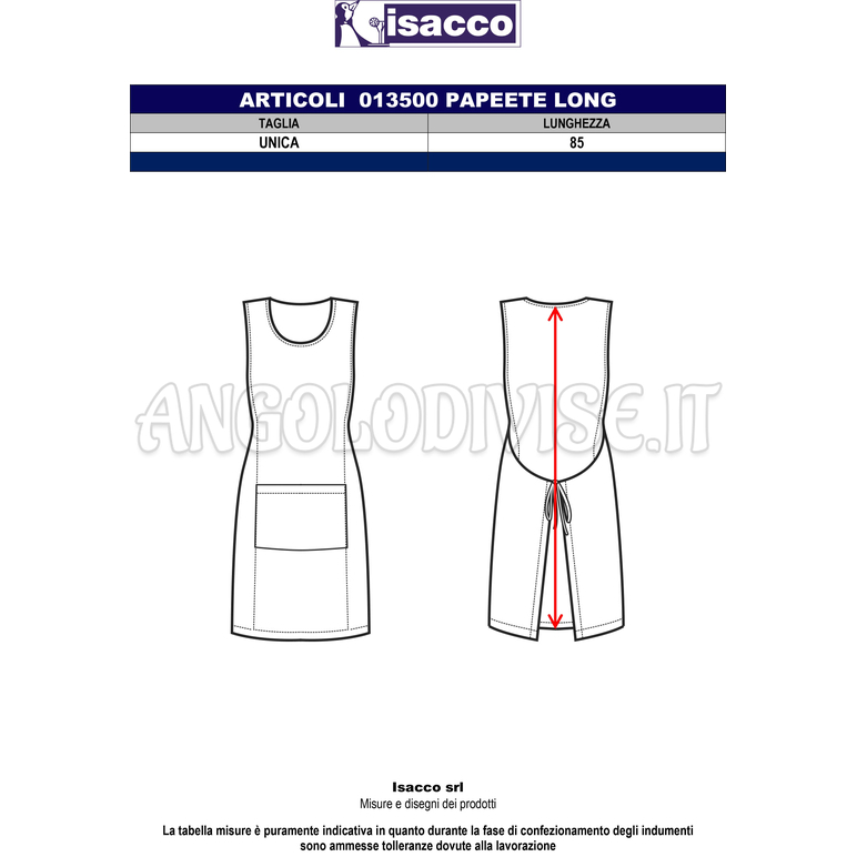 ISACCO PAPEETE LONG NATURAL 100 % POLYESTER