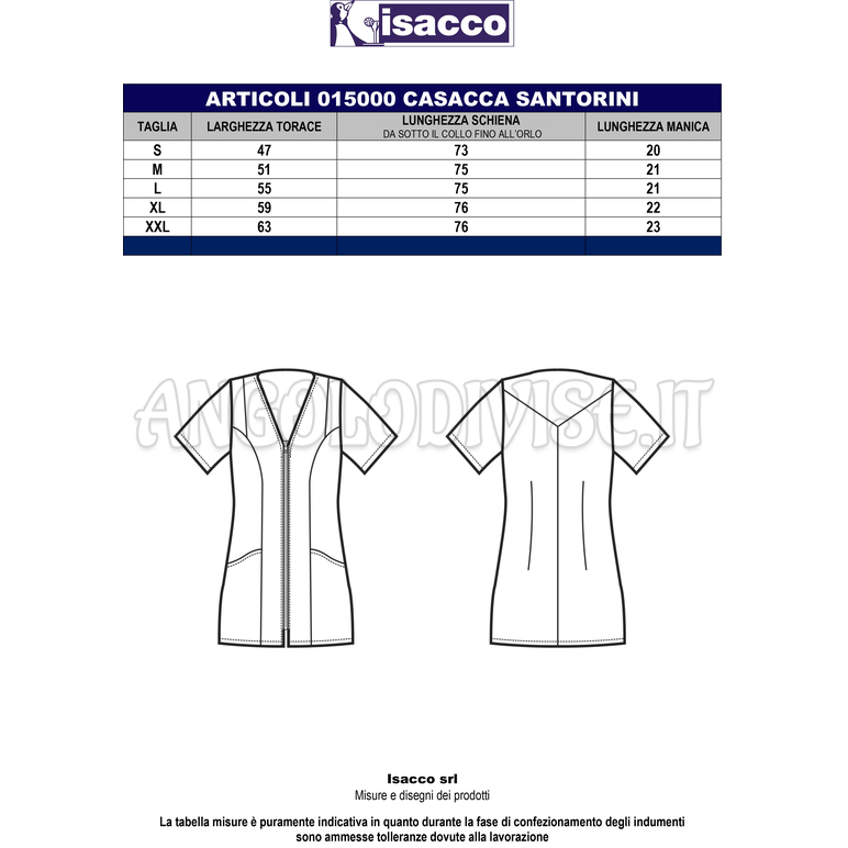 ISACCO CASACCA SANTORINI BIANCO 65% POLYESTER  35% COTTON