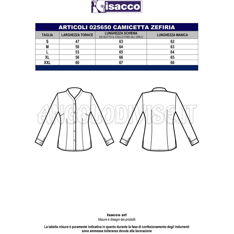 ISACCO CAMICETTA ZEFIRIA STRETCH  MAN.3/4 NERO 97% COTTON  3% SPANDEX
