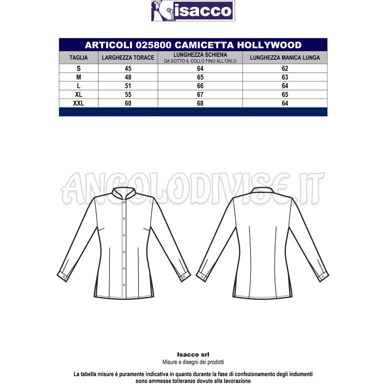 ISACCO CAMICETTA HOLLYWOOD STRETCH MAN.3/4 BIANCO 97% COTTON  3% SPANDEX