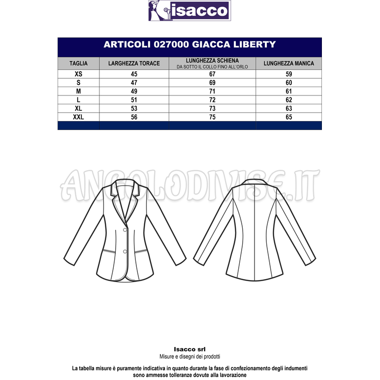 ISACCO GIACCA LIBERTY NERO 100 % POLYESTER