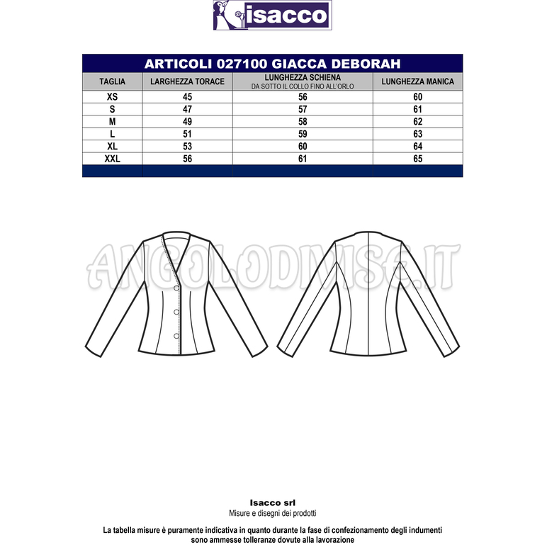 ISACCO GIACCA DEBORAH CREME 100 % POLYESTER