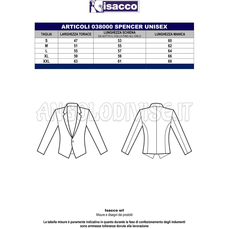 ISACCO SPENCER UNISEX CREME 100 % POLYESTER