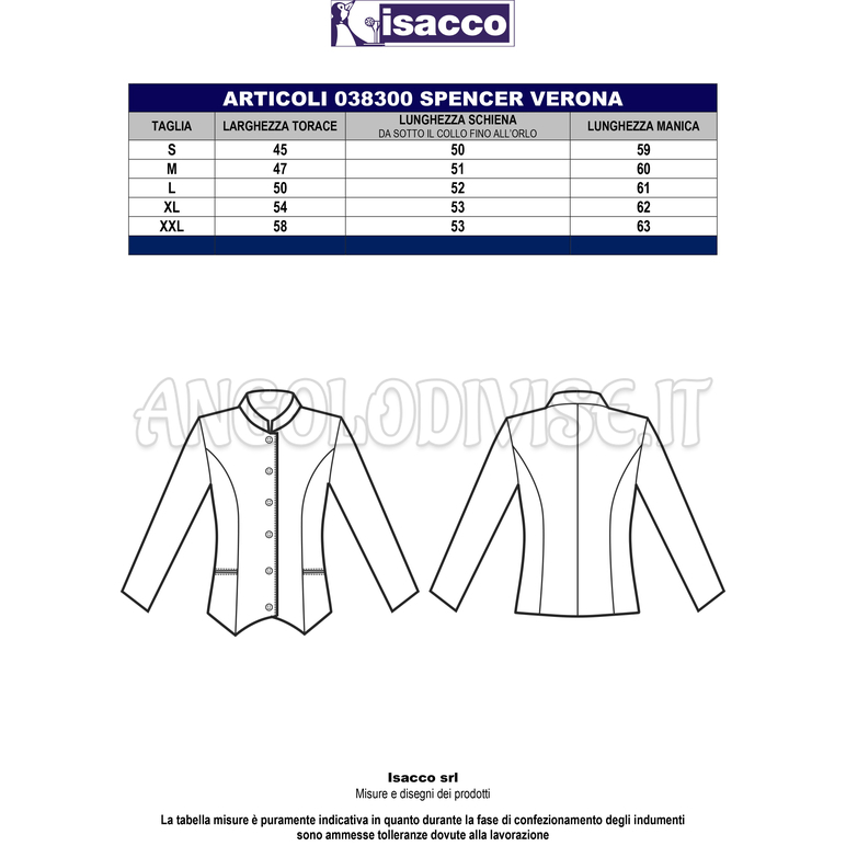 ISACCO SPENCER VERONA CREME 100 % POLYESTER