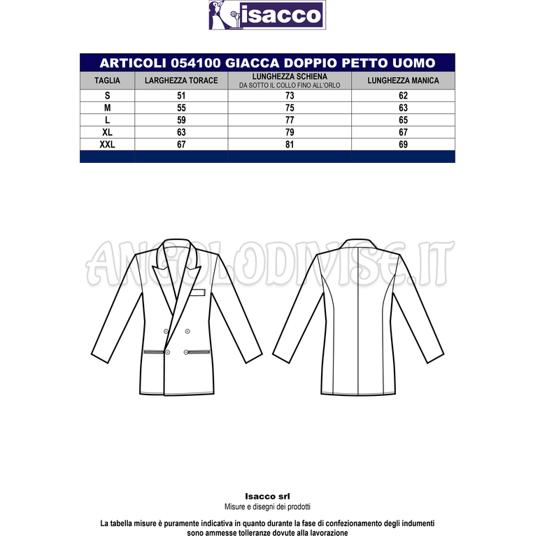 ISACCO GIACCA DOPPIO PETTO COLLO LANCIA NERO 100 % POLYESTER