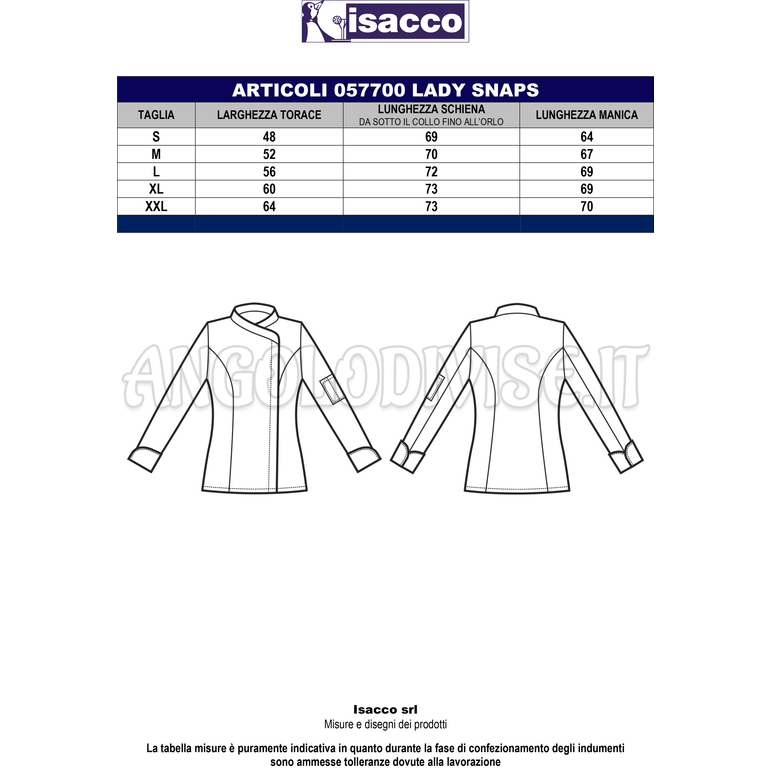 ISACCO GIACCA LADY  ZIP BIANCO 100 % COTTON