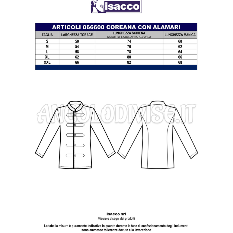 ISACCO COREANA CON ALAMARI BORDEAUX 65% POLYESTER  35% COTTON